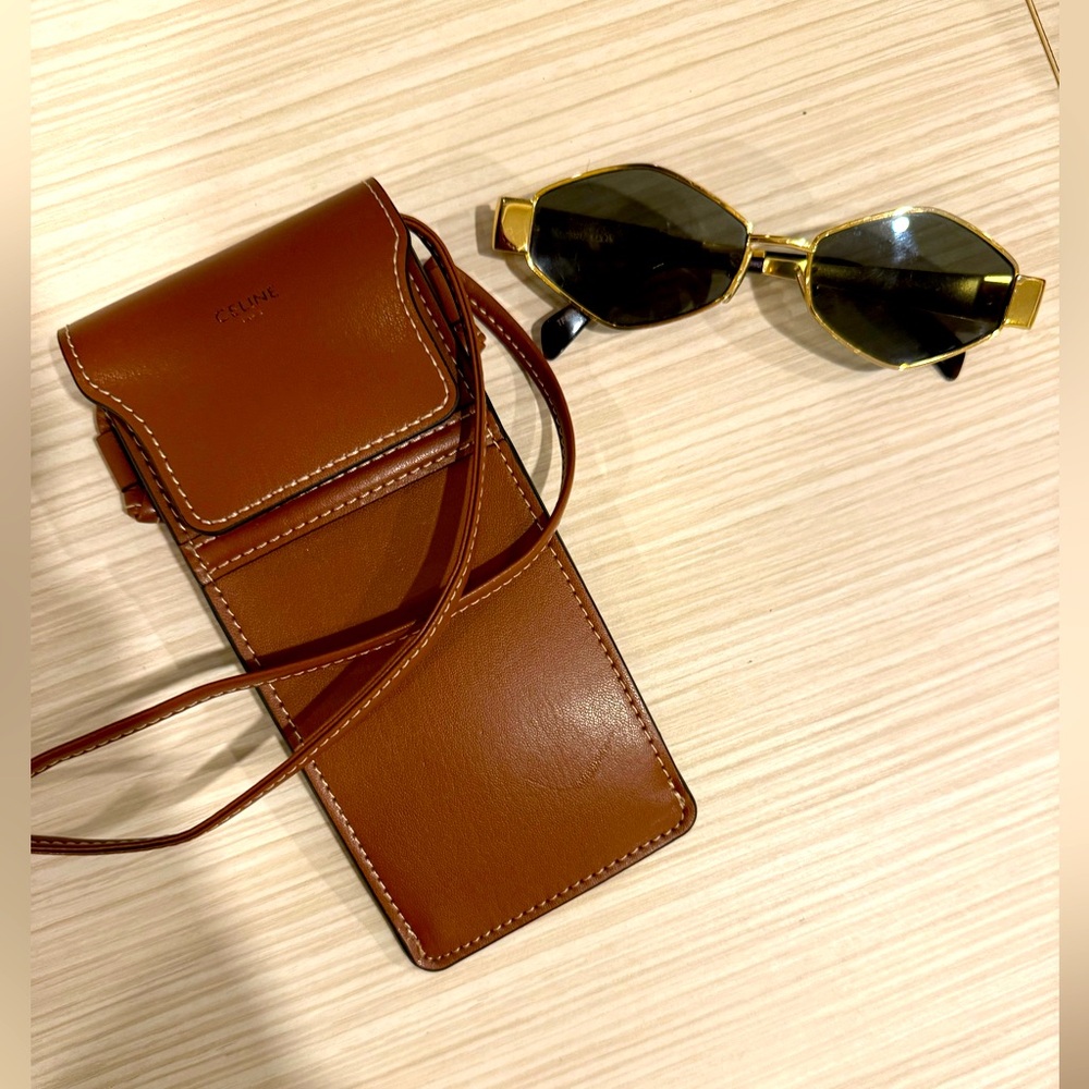 Celine Metal Triomphe Geometric Sunglasses, 54mm